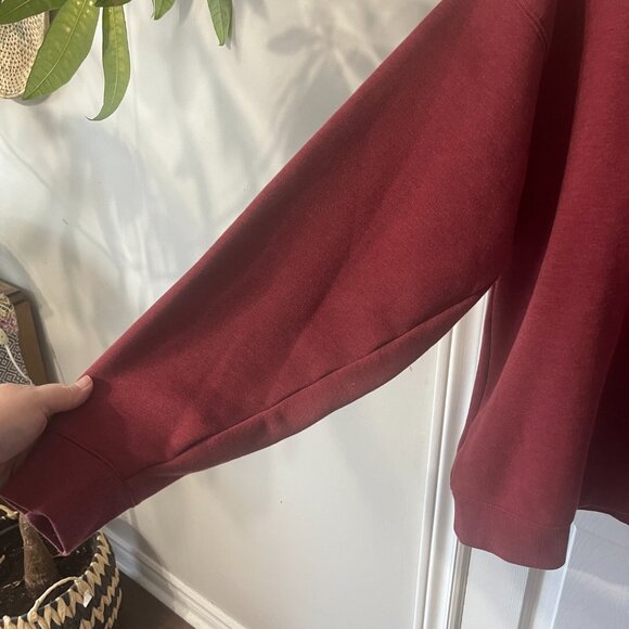 Eddie Bauer Maroon Burgundy Crewneck Sweatshirt Cozy Casual Men's Large - Picture 4 of 8